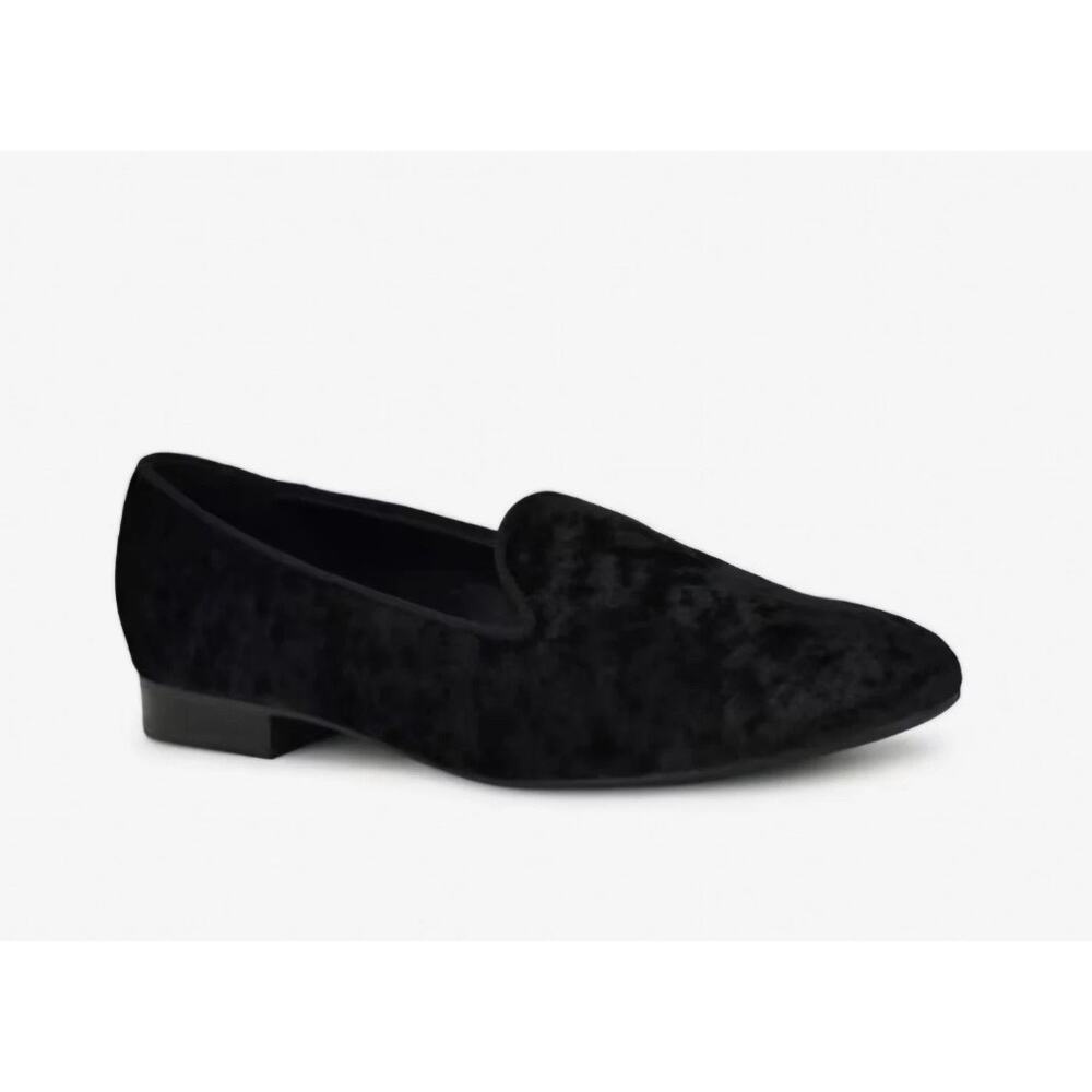Woman's Flats Nine West‎ Renold Black Leather Suede Loafer Shoes Sz 8